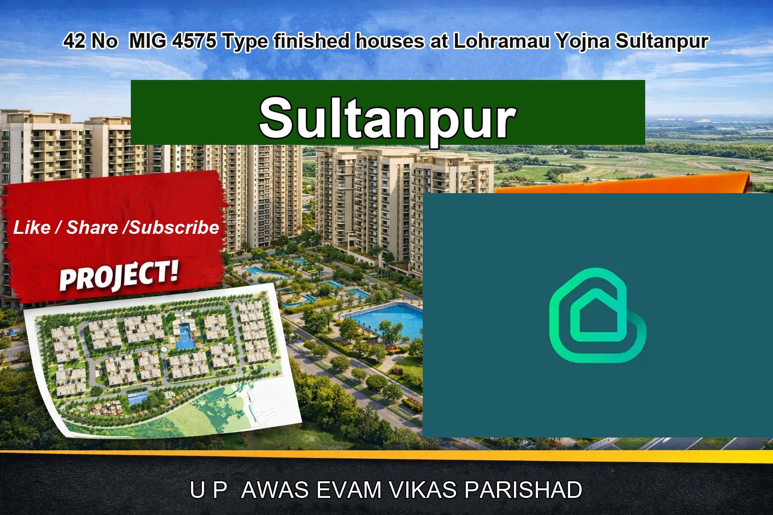 42 No MIG 4575 Type finished houses at Lohramau Yojna Sultanpur