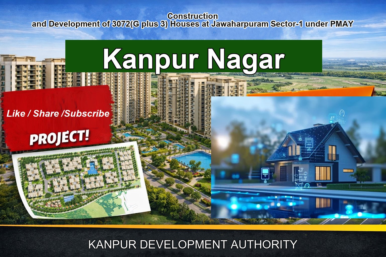 Construction and Development of 3072(G plus 3) Houses at Jawaharpuram Sector-1 under PMAY