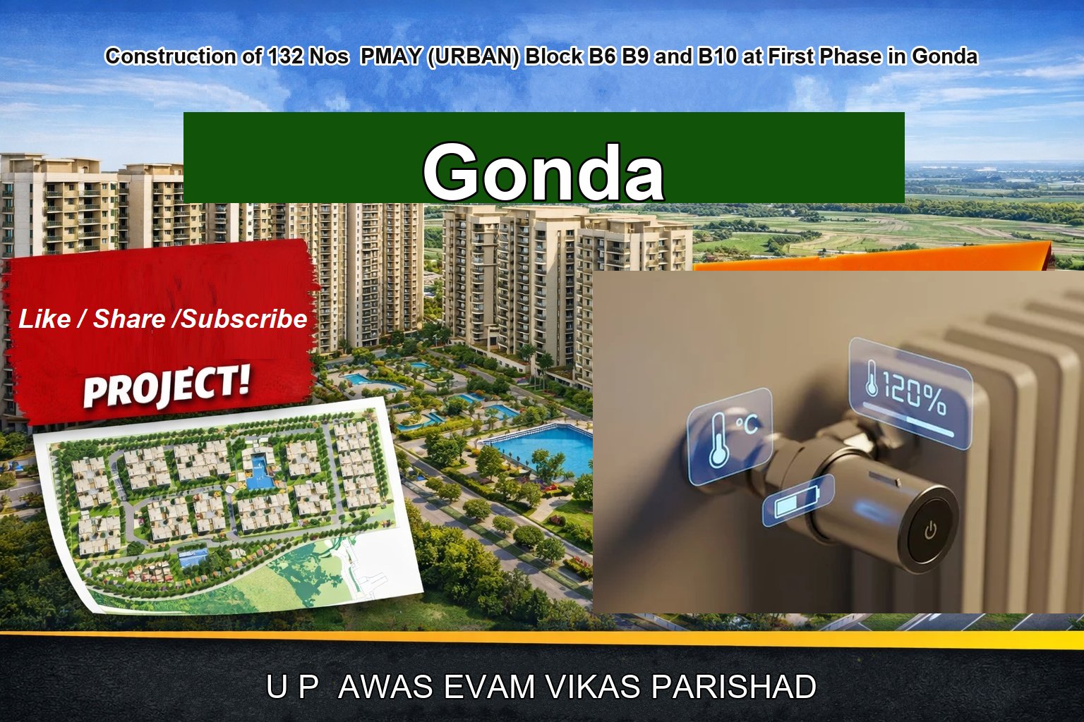 Construction of 132 Nos PMAY (URBAN) Block B6 B9 and B10 at First Phase in Gonda