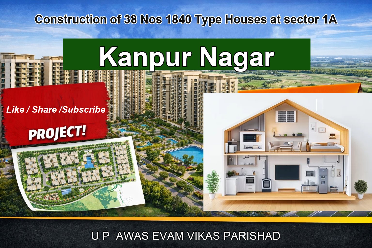 Construction of 38 Nos 1840 Type Houses at sector 1A