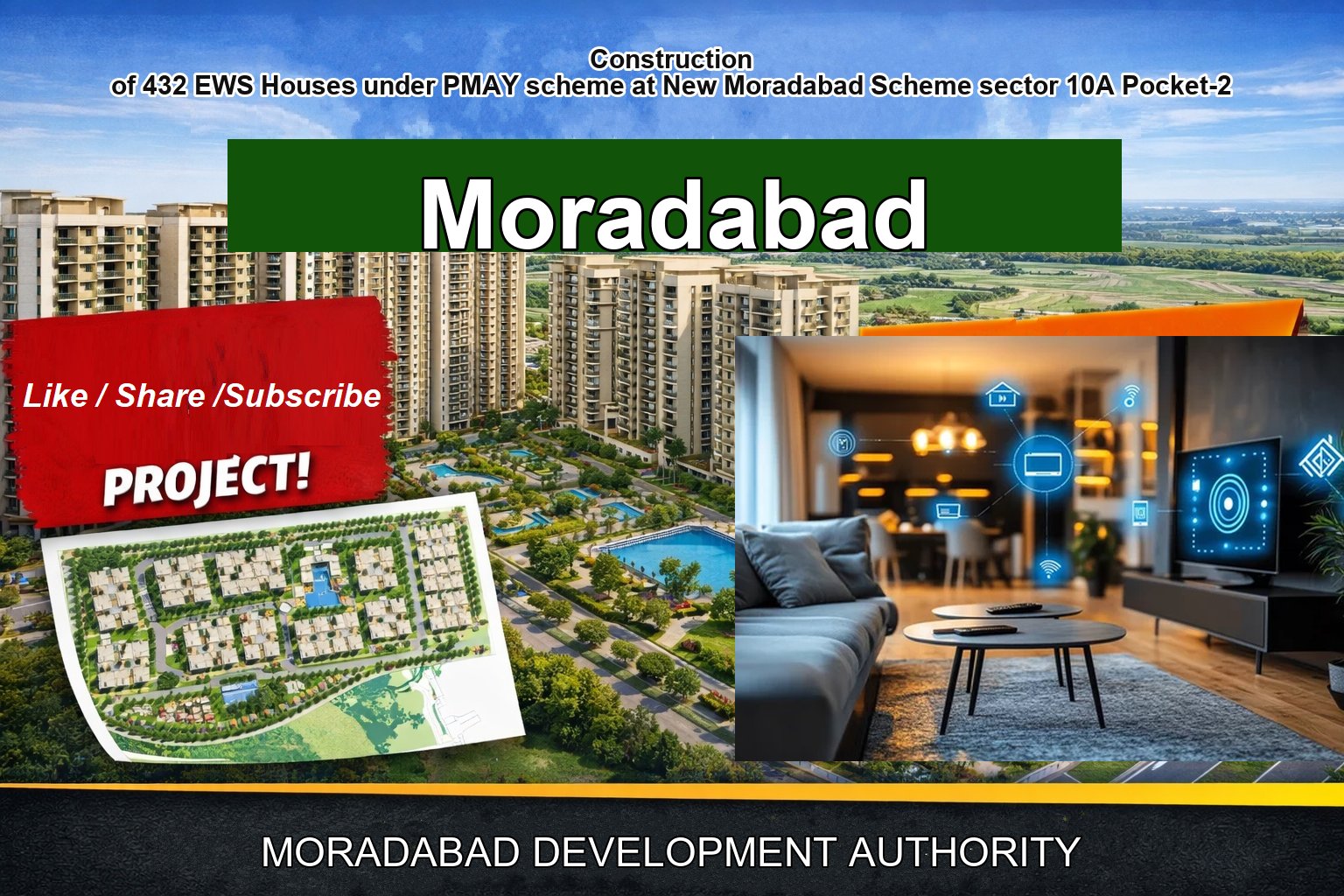 Construction of 432 EWS Houses under PMAY scheme at New Moradabad Scheme sector 10A Pocket-2