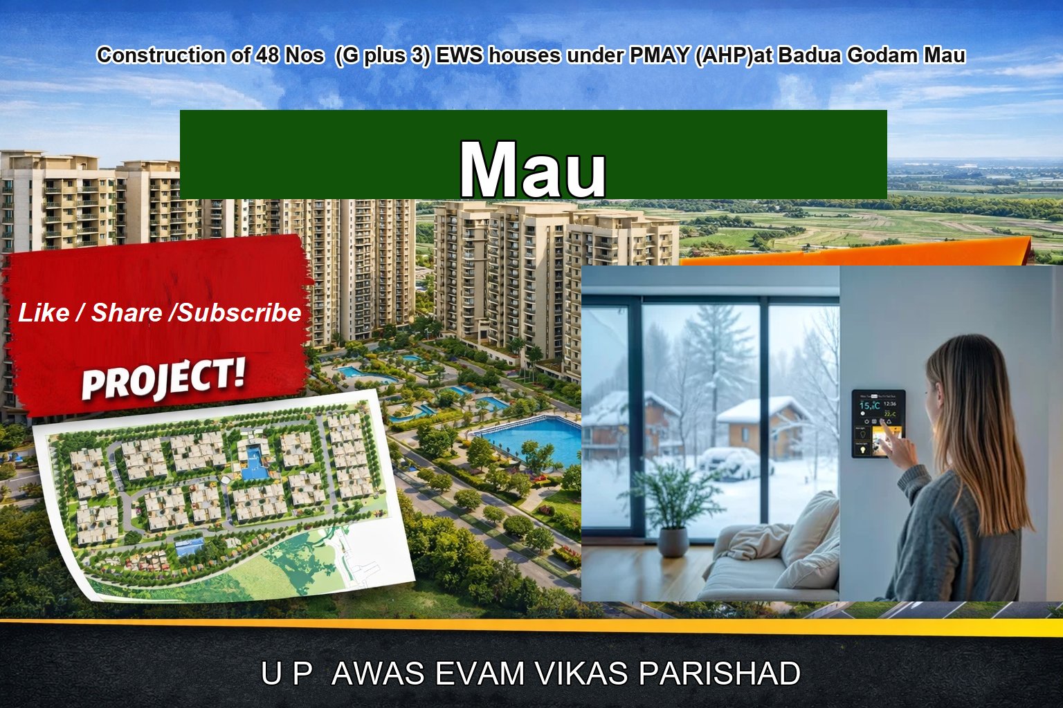 Construction of 48 Nos (G plus 3) EWS houses under PMAY (AHP)at Badua Godam Mau