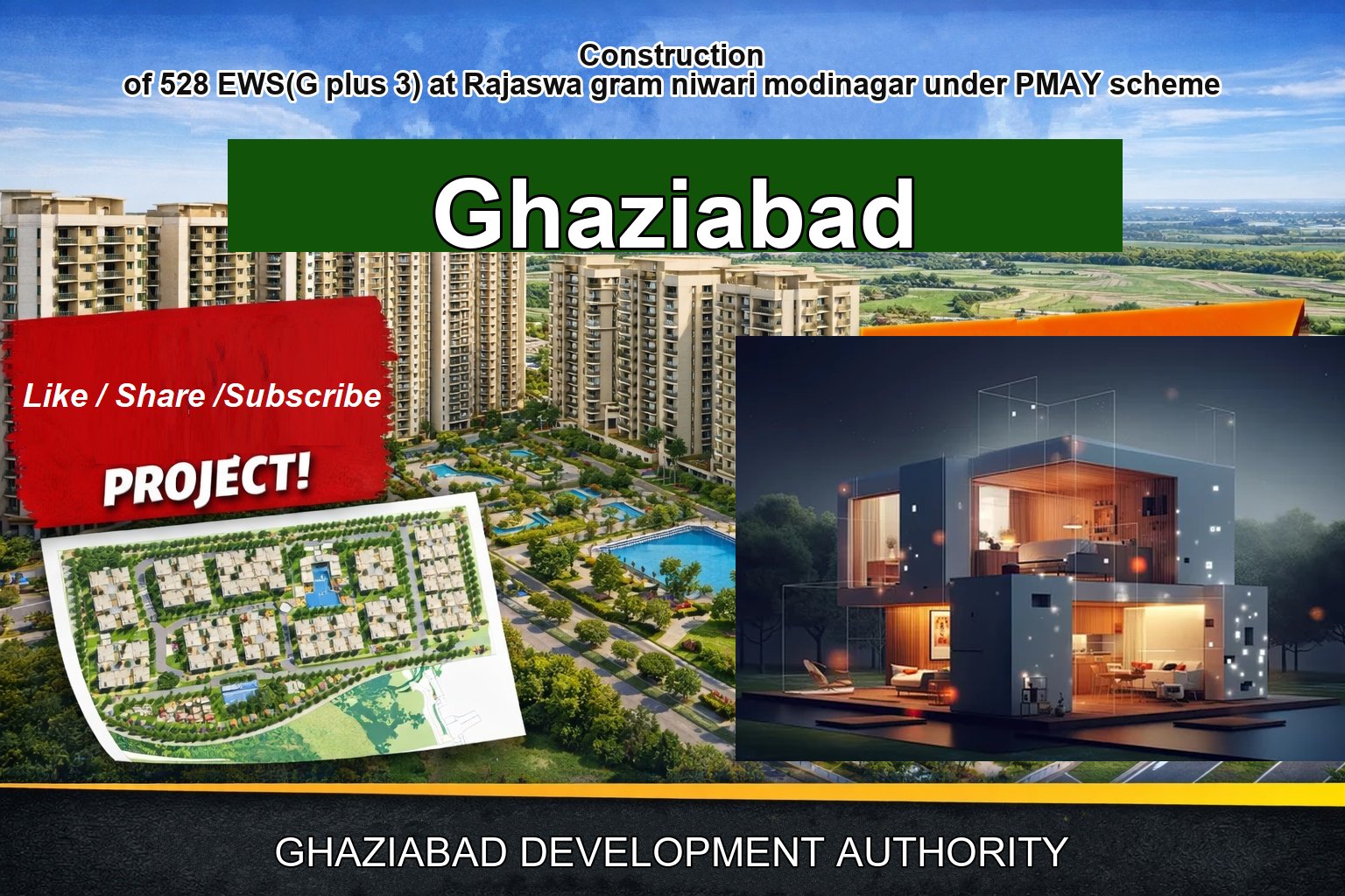 Construction of 528 EWS(G plus 3) at Rajaswa gram niwari modinagar under PMAY scheme