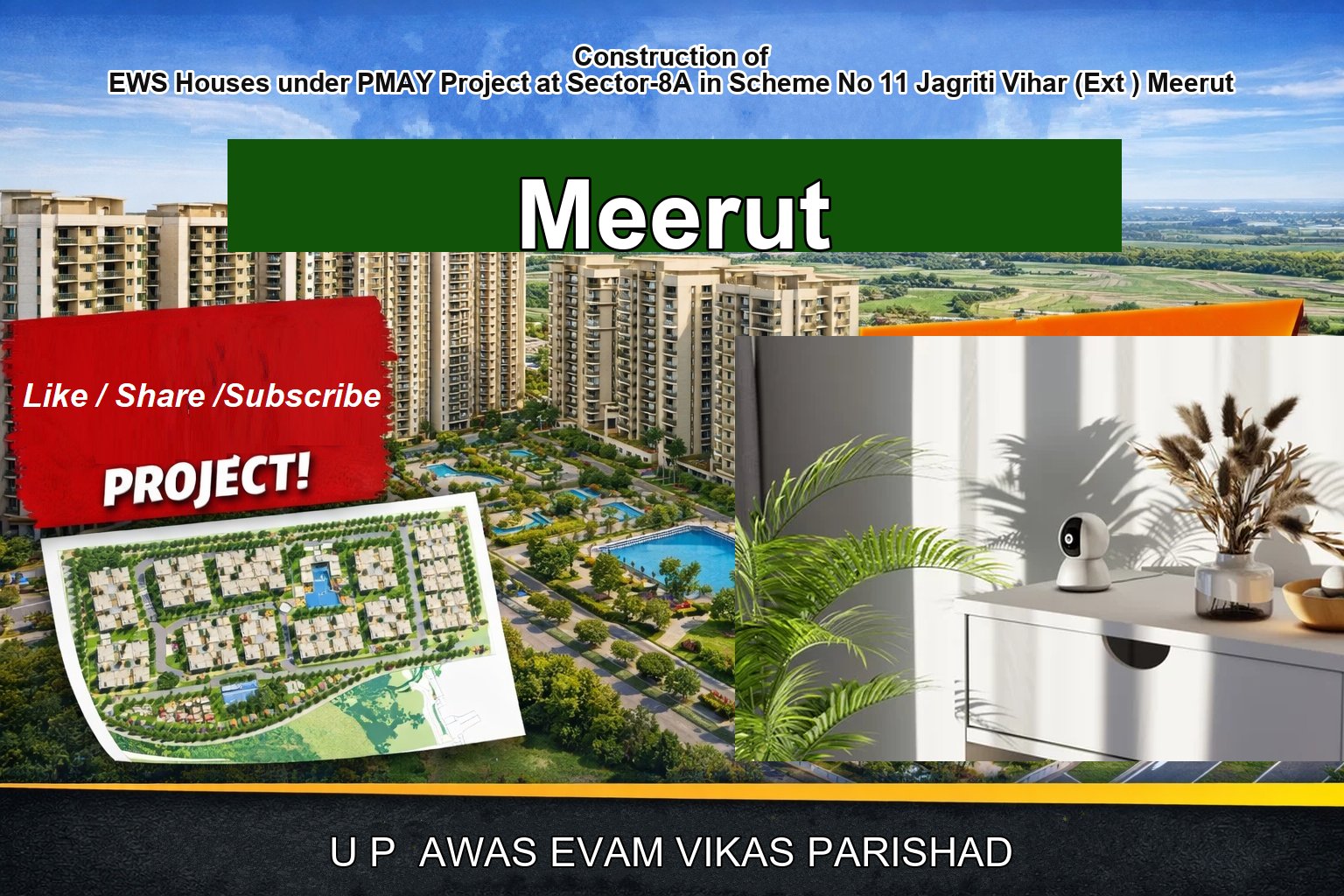 Construction of EWS Houses under PMAY Project at Sector-8A in Scheme No 11 Jagriti Vihar (Ext ) Meerut