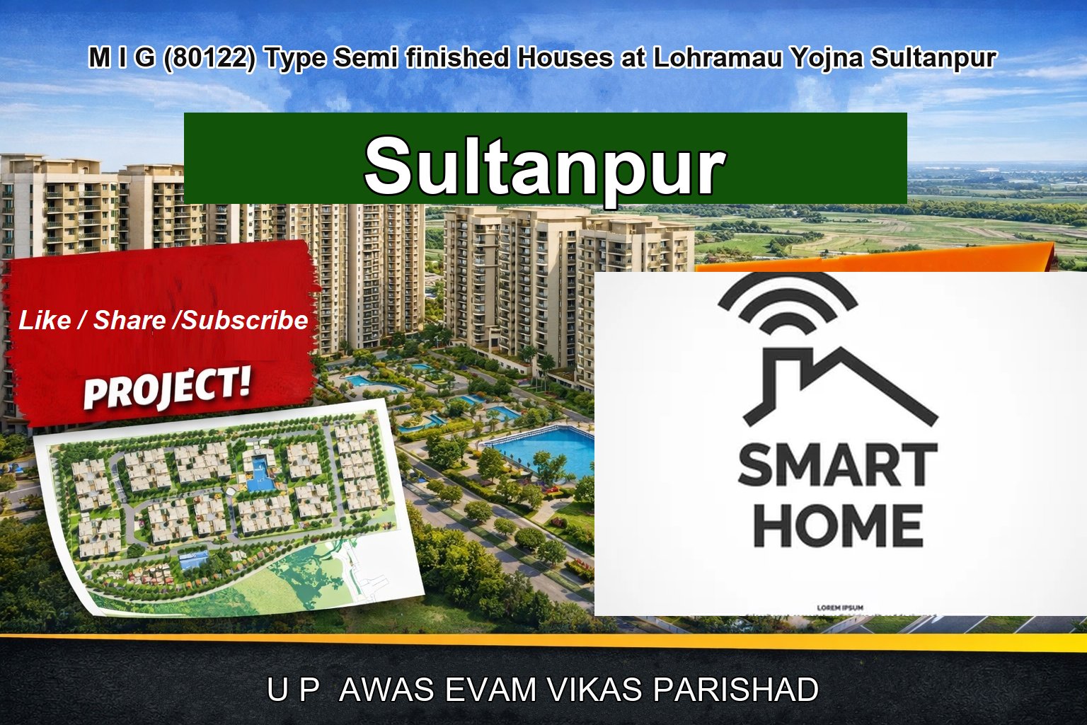 M I G (80122) Type Semi finished Houses at Lohramau Yojna Sultanpur