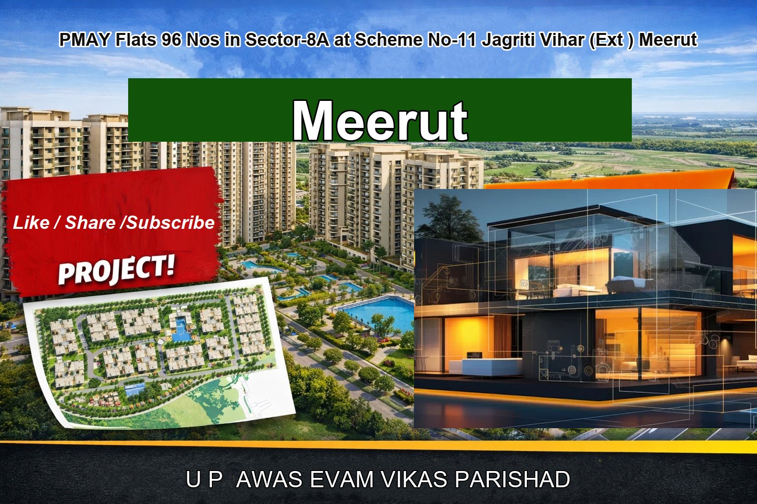 PMAY Flats 96 Nos in Sector-8A at Scheme No-11 Jagriti Vihar (Ext ) Meerut