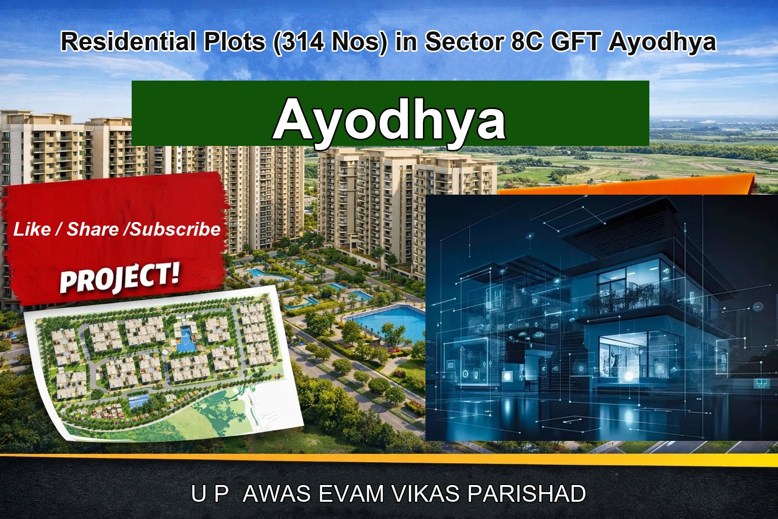 Residential Plots (314 Nos) in Sector 8C GFT Ayodhya