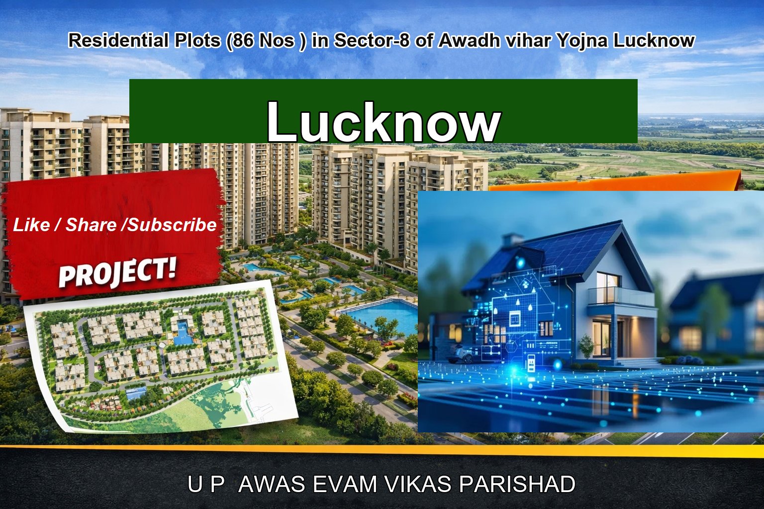 Residential Plots (86 Nos ) in Sector-8 of Awadh vihar Yojna Lucknow