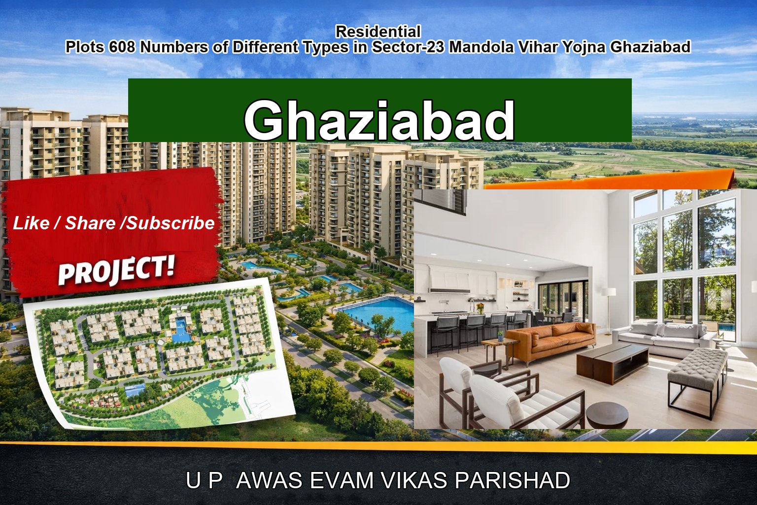Residential Plots 608 Numbers of Different Types in Sector-23 Mandola Vihar Yojna Ghaziabad